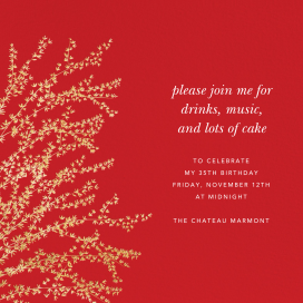 Gilded Branches Red Invitation