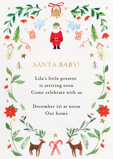 Watercolor Santa Holiday Invitation