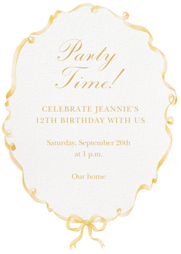 Gold Ribbon Frame Invitation