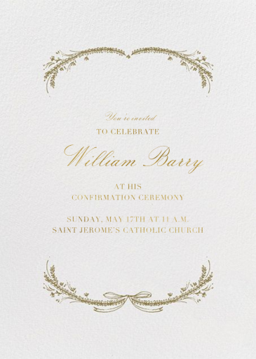 Loire Tall - Religious Invitation by Paperless Post