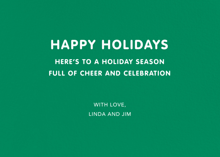 Family Time - Christmas Card by Party of One - Back