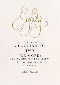 Milestone Manuscript - 80th Birthday Invitation by Stephanie Fishwick