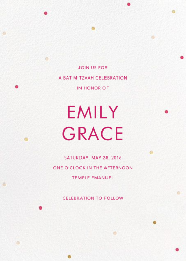 Scattered Dots - Bar & Bat Mitzvah Invitation by Sugar Paper