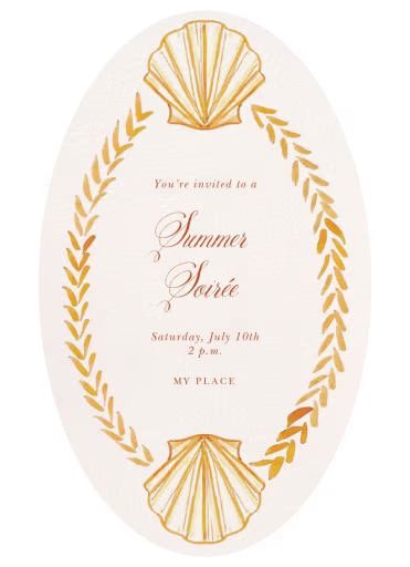 Golden Hour Shells - Summer Party Invitation by Ten Story Stationery