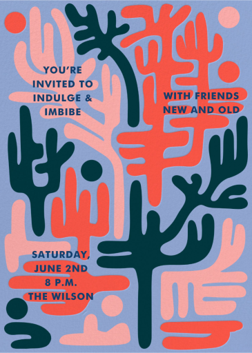 Abstract Coral - Invitation by Gold Rush Paper