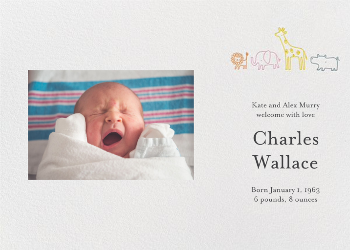 Jungle March - Photo - Birth Announcement by Little Cube