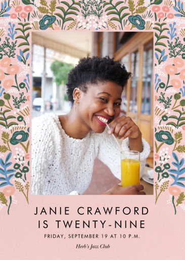 Floral Tapestry Photo - Birthday Invitation by Rifle Paper Co.