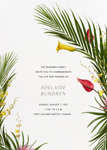 Malacca - Celebration of Life Invitation by Paperless Post