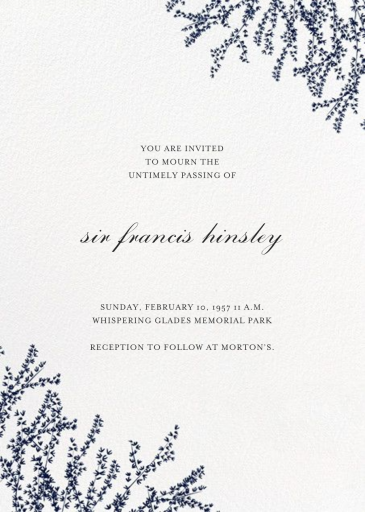 Forsythia Golden Corners - Memorial Service Invitation by Paperless Post