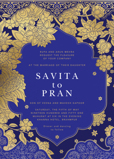 Sanganeri - Indian Wedding Invitation by Paperless Post