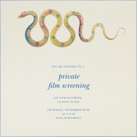 Hand Painted Snake - Get-Together Invitation by Bernard Maisner