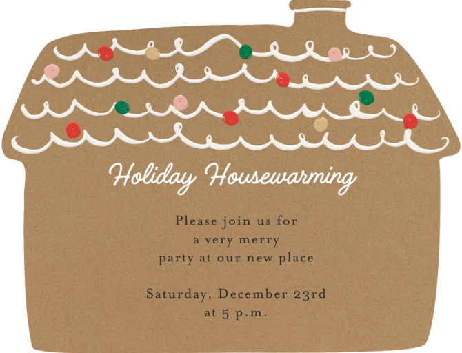 Festive Gingerbread House - Celebration Invitation by Meri Meri - Back