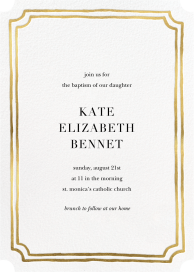 Double Border Indented Corners - Baptism & Christening Invitation by Sugar Paper