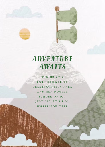 Adventure Awaits Mountain - Baby Shower Invitation by Paperless Post