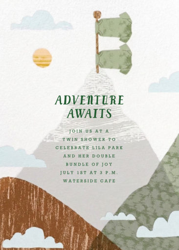 Adventure Awaits Mountain - Baby Shower Invitation by Paperless Post