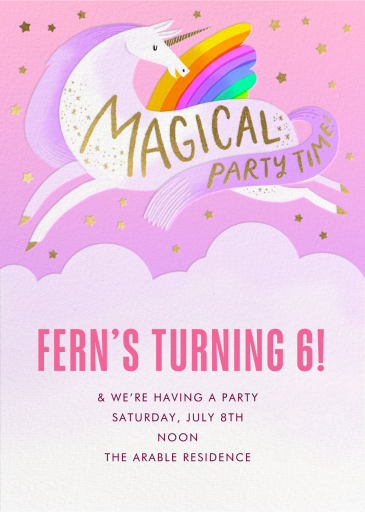 Unicorn Leap - Birthday Invitation by Hello!Lucky