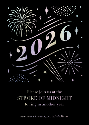 A Glowing New Year (Tall) - Invitation by Paperless Post