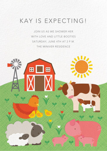 Barnyard Babes - Celebration Invitation by Petit Collage