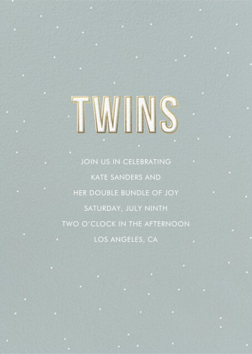 Gold Outline Block Lettering - Baby Shower Invitation by Sugar Paper