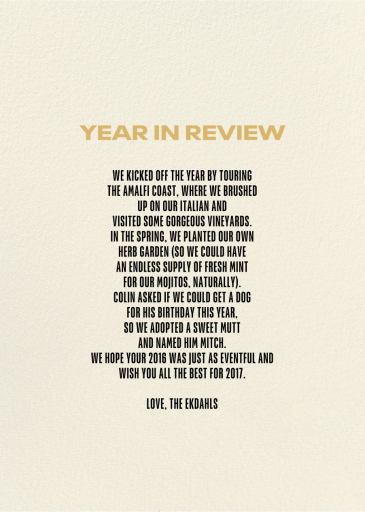 Biggest News - New Year's Card by Paperless Post - Back