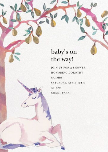 Unicorn Landing - Baby Shower Invitation by Happy Menocal