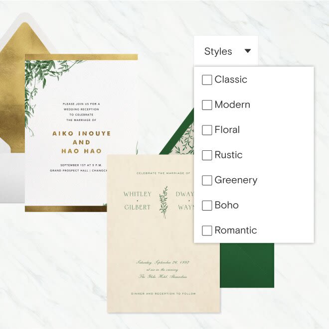 A collage of cards with a series of themes displayed over it.