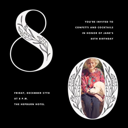 Nouveau Numerals (Photo) - Birthday Invitation by Paperless Post