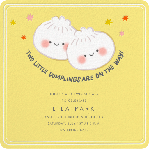 Double the Dumplings - Baby Shower Invitation by Hello!Lucky