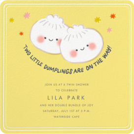 Double the Dumplings - Baby Shower Invitation by Hello!Lucky