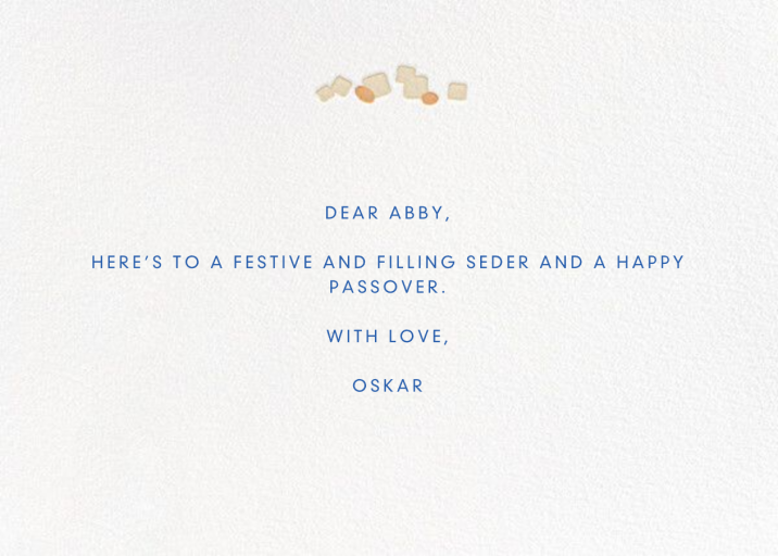 Modern Seder - Greeting - Passover Card by Paperless Post - Back