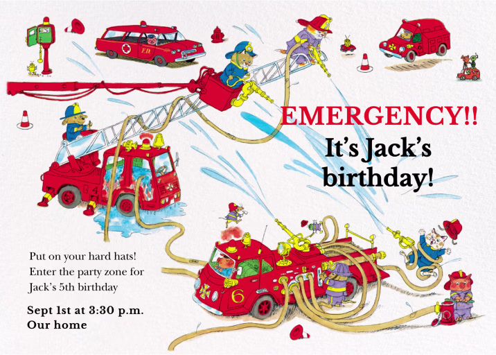 Emergency - Birthday Invitation by Richard Scarry