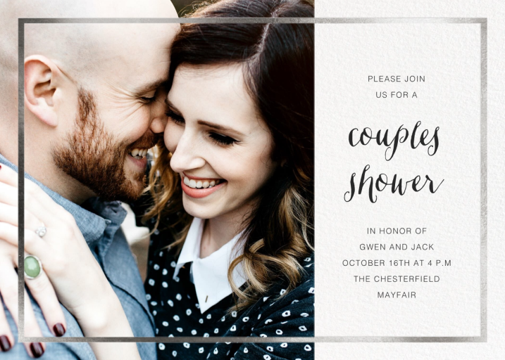 Simple Gold Border (Photo) - Bridal Shower Invitation by Paperless Post