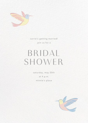 Hummingbirds - Bridal Shower Invitation by Paperless Post