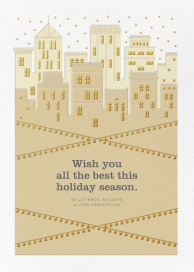 Winter Cityscape Holiday Lights Card