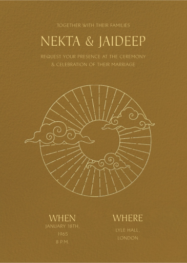 Sun Sign - Wedding Invitation by Chand Sitara