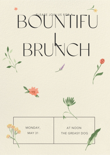 Bouquet Toss - Brunch Invitation by Paperless Post