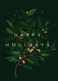 Winter Sprig with Gold Berries Card