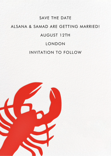 Large Lobster - Beach Party Invitation by Linda and Harriett