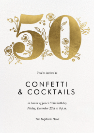 Gold Floral - 50th Birthday Invitation by Rifle Paper Co.