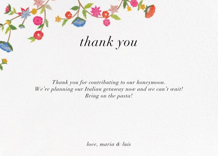 Stitched Floral II  - Thank You by Oscar de la Renta