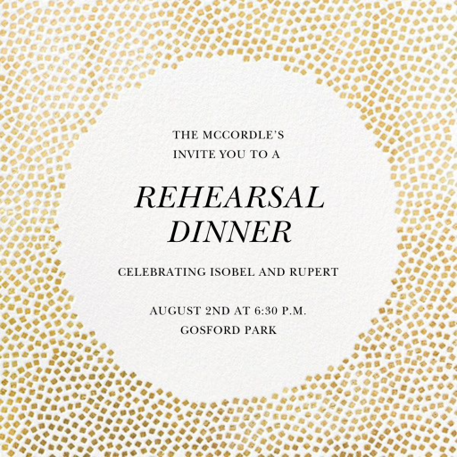 Metallic Confetti - Rehearsal Dinner Invitation by Kelly Wearstler