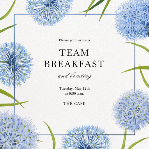 Blue Allium Border - Breakfast/Lunch Invitation by Oscar de la Renta