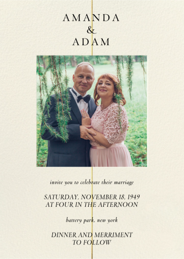 Gold Line - Wedding Invitation by Paperless Post