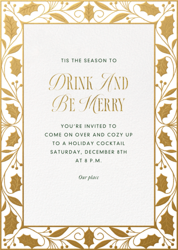 Golden Holly Tall - Invitation by Paperless Post