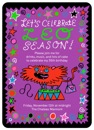 Zodiac Doodles - Birthday Invitation by Gentle Thrills