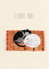 Cat Cuddle (Becca Stadtlander) - Greeting Card by Red Cap Cards
