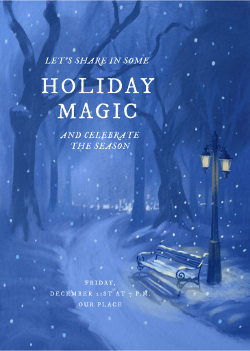 Winter Park Bench Holiday Invitation