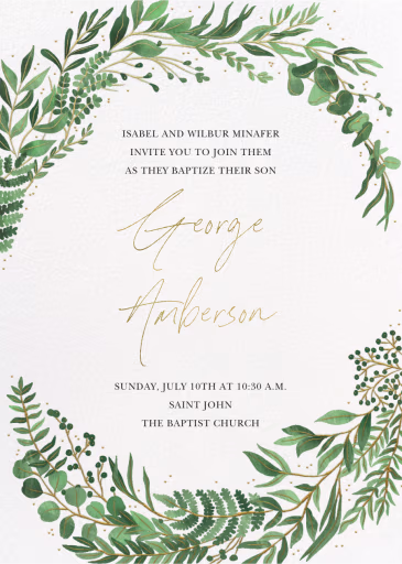 Verde - Baptism & Christening Invitation by Paperless Post