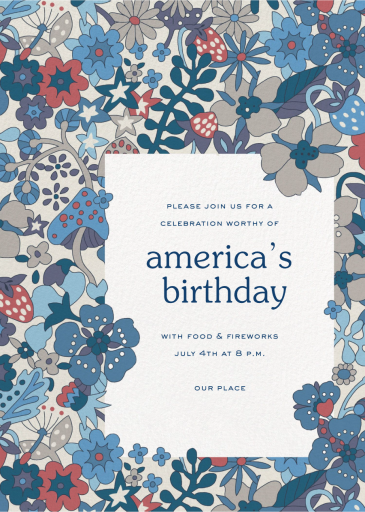 Flower Tops - 4th of July Invitation by Liberty
