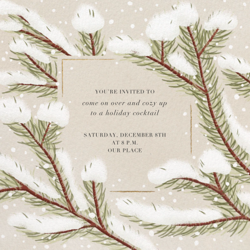 Snowy Pines - Holiday Card by Paperless Post